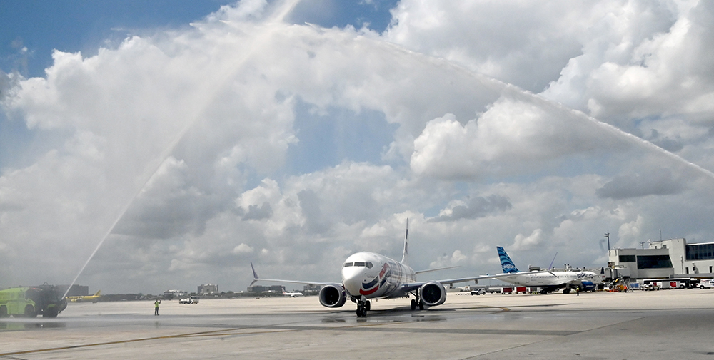 MIA Air Service Inaugural Water Canon Salute